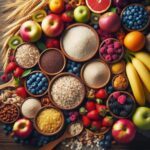 Whole Grain and fruit healthy carbohydrates